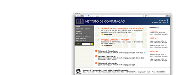 Website Instituto de Computação Unicamp